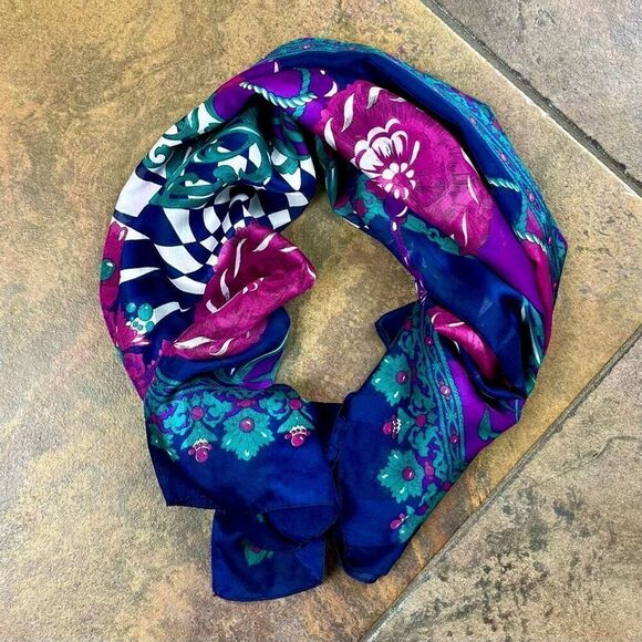 Berkshire Multicolor Abstract Women’s Square Scarf - Picture 7 of 7